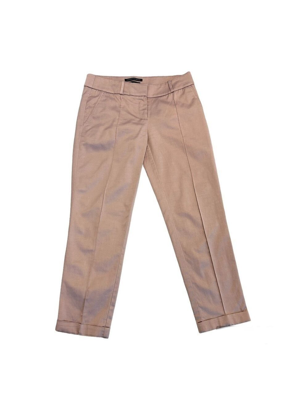 BEBE pastel dusty Rose satin effect cropped ankle pants 4